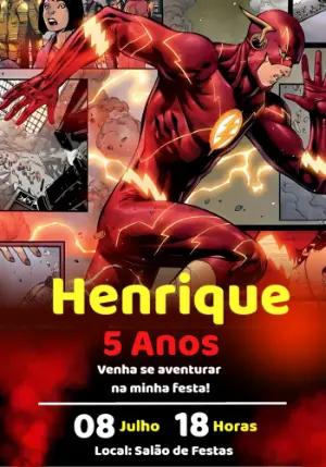 Convite de Aniversário The Flash Editável Online