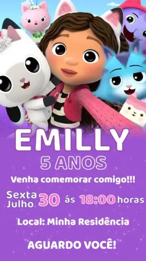 Convite de Aniversário A Casa Mágica da Gabby Editável