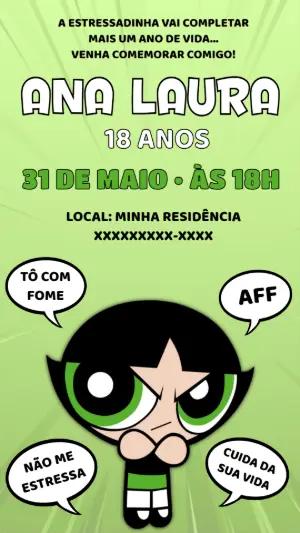 Convite de Aniversário Docinho Estressada Editável Online