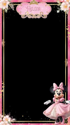 Moldura Aniversário Minnie Realeza para Stories para Editar Online