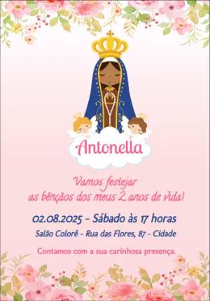 Convite Aniversário Nossa Senhora Aparecida para Editar Online