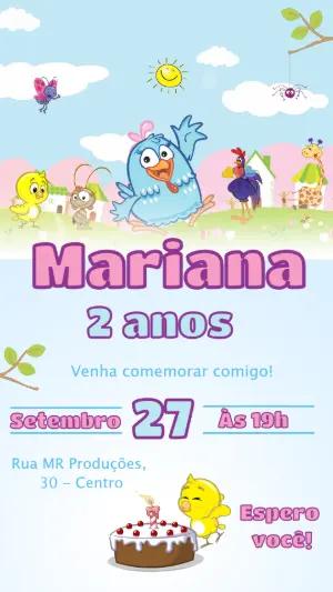 Convite de Aniversário Galinha Pintadinha Colorido para Editar