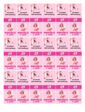 Rótulo Tic Tac Fada e Borboleta Rosa Editável para Aniversário