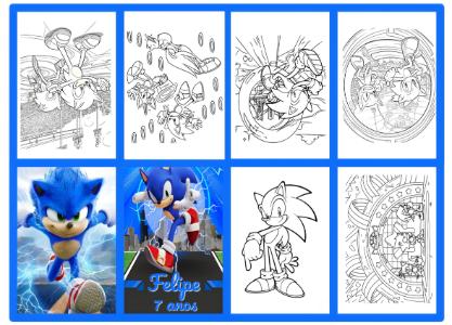Mini Livro de Colorir Sonic Digital: Desenhos para Colorir Editáveis