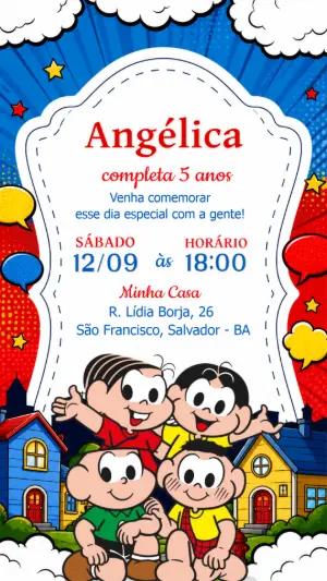Convite de Aniversário Turma da Mônica Editável