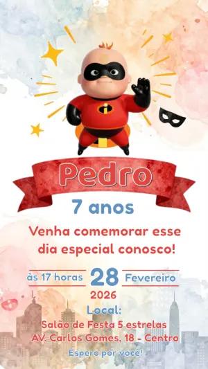 Convite de Aniversário Os Incríveis Zezé Pêra para Editar
