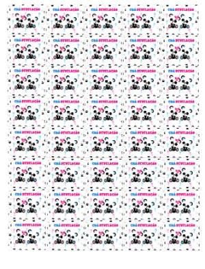Tag Editável para Chá Revelação Panda Fofo Rosa e Azul