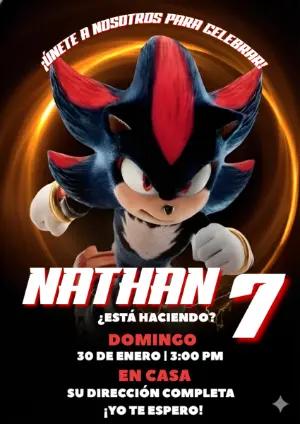 Invitación de Cumpleaños de Shadow para Editar Online
