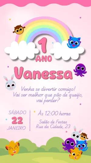 Convite de Aniversário Bolofofos para Editar Online
