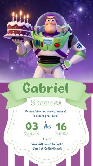 Convite de Aniversário Buzz Lightyear Editável