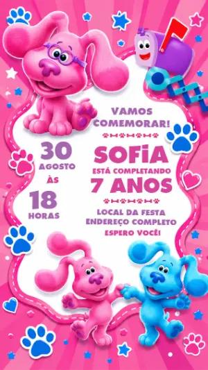 Convite de Aniversário Pistas de Blue Rosa Editável
