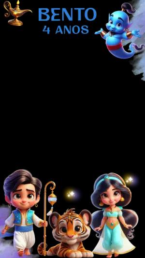 Moldura para Stories Aladdin e Jasmine para Editar