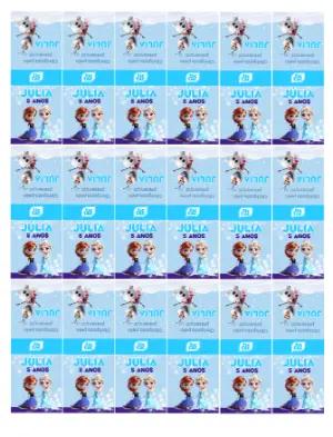 Rótulo Tic Tac Frozen Aniversário Infantil Editável