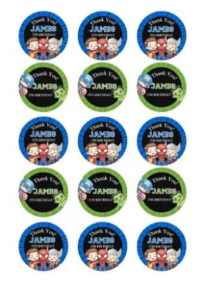 Editable Avengers Birthday Party Favor Tags