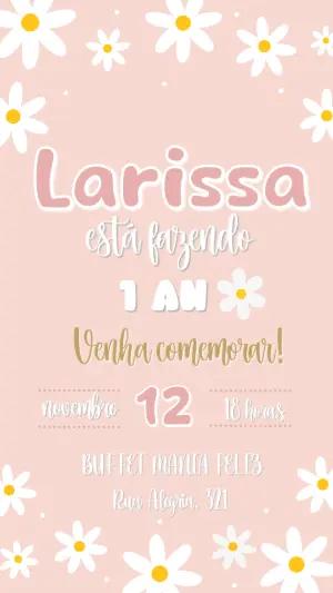 Convite Aniversário Margaridas Delicado para Editar Online