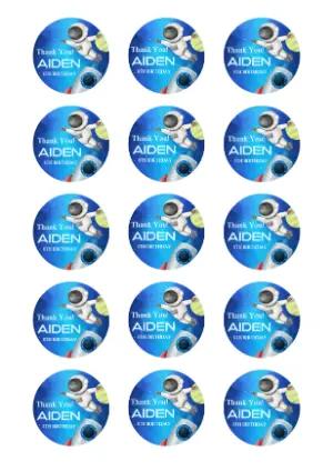 Editable Space Astronaut Birthday Favor Tag Template