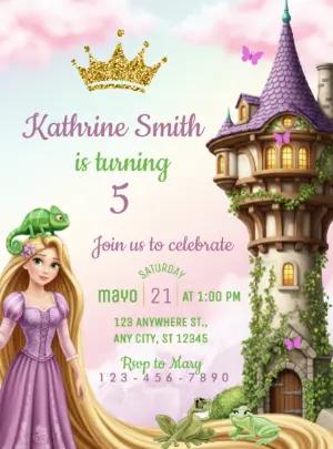 Enchanting Rapunzel Birthday Invitation | Editable Template