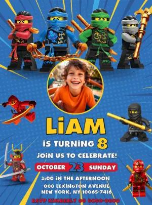 Editable LEGO Ninjago Birthday Invitation Template