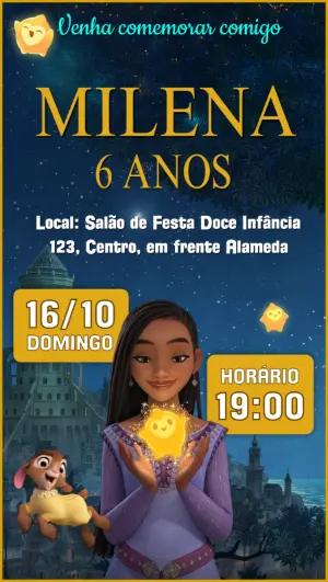 Convite de Aniversário Wish O Poder dos Desejos para Editar