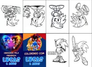 Aniversário Sonic: Livro de Colorir para Editar e Imprimir