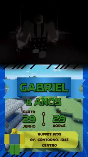 Convite Animado Aniversário Roblox para Editar Online