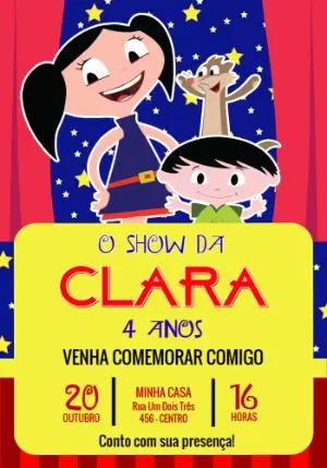 Convite Digital Show da Luna Aniversário Infantil Editável