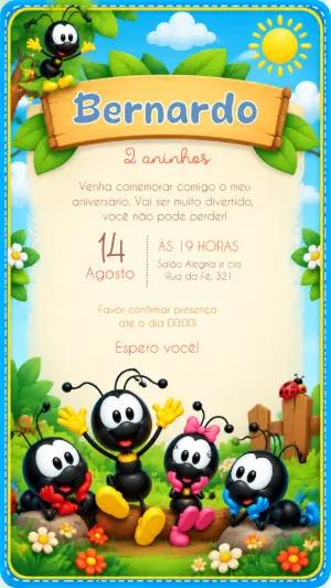 Convite de Aniversário Smilingüido Digital Editável