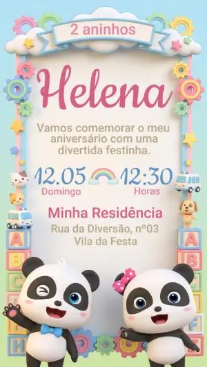 Convite de Aniversário Infantil BabyBus Fofos Editável