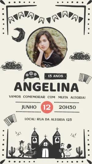 Convite Aniversário Cordel Encantado com Foto para Editar