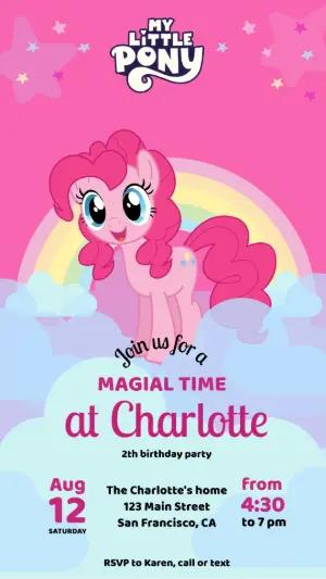 My Little Pony Birthday Invitation Editable Template