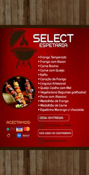 Cardápio de Espetaria com Churrasco para Editar Online
