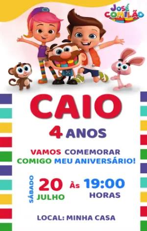 Convite Aniversário José Comilão para Editar Online