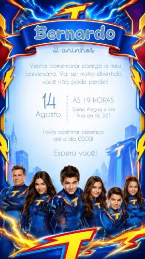 Convite de Aniversário The Thundermans Editável Online