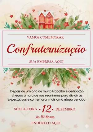 Convite Editável para Confraternização de Fim de Ano Natalino
