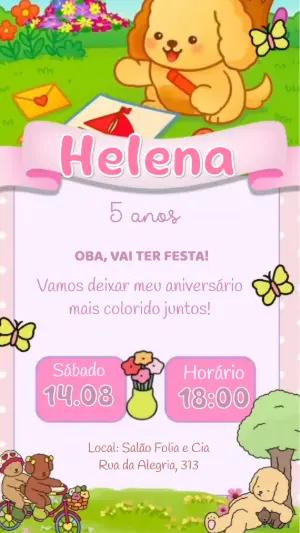 Vídeo Convite de Aniversário Infantil Bobbie Goods Editável