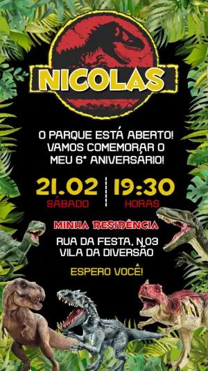 Convite de Aniversário Jurassic Park para Editar