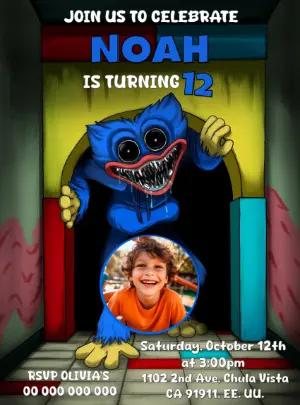 Scary Monster Birthday Invitation | Editable Digital Template