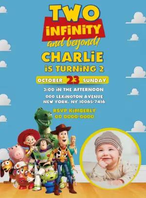 Toy Story 'Two Infinity' Birthday Invitation  Editable with photo