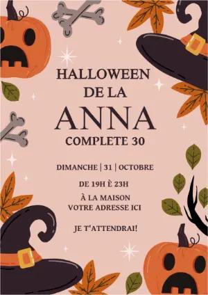 Invitation Anniversaire Halloween Adulte à Modifier en Ligne