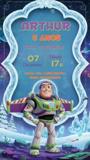 Vídeo Convite Aniversário Buzz Lightyear Espacial para Editar
