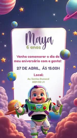 Convite Aniversário Buzz Lightyear para Editar Online