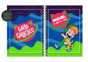 Capa de Agenda Gato Galáctico para Editar Online