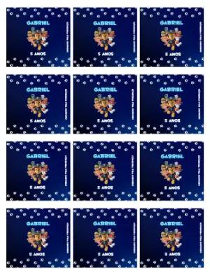 Adesivo para Bala Personalizada Patrulha Canina Azul para Editar