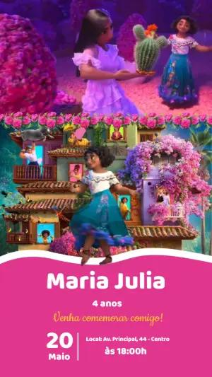 Convite Animado Encanto para Editar | Festa Infantil Mágica