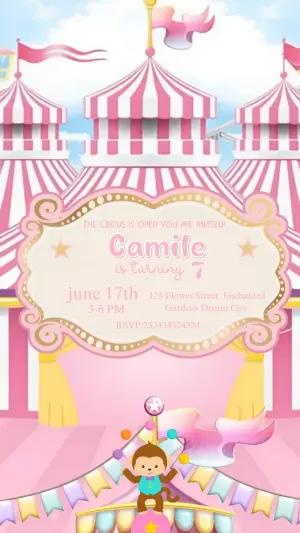 Animated Circus Birthday Video Invitation to Edit