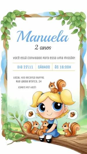 Convite Digital Aniversário Lindinha na Floresta Modelo Editável