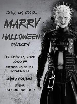 Horror Movie Themed Halloween Party Invitation to Edit