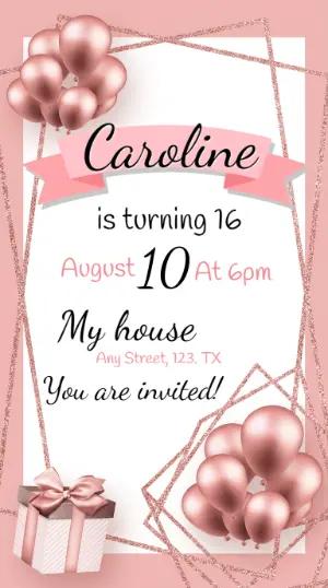 Elegant Rose Gold Birthday Invitation | Editable Template