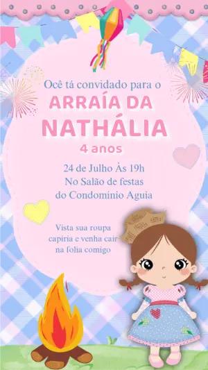 Convite Festa Junina Menina Caipira Editável Online