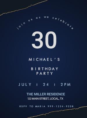 Elegant Man's Birthday Invitation to Edit Online